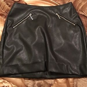 Black leather skirt
